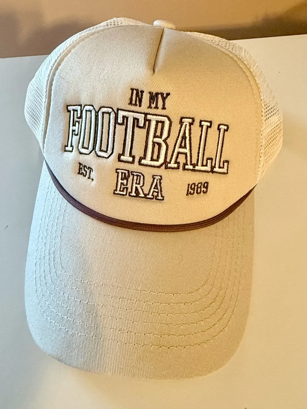 ‘In My Football Era’ Baseball Cap - Cream